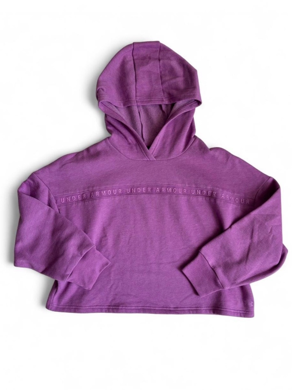 Under Armour Women’s Purple Taped Fleece Cropped Hoodie Size XS
